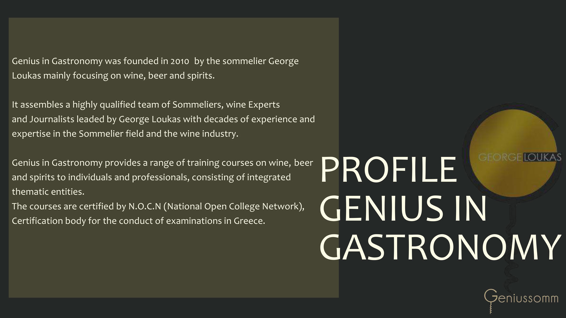 Genius in Gastronomy English Presentation