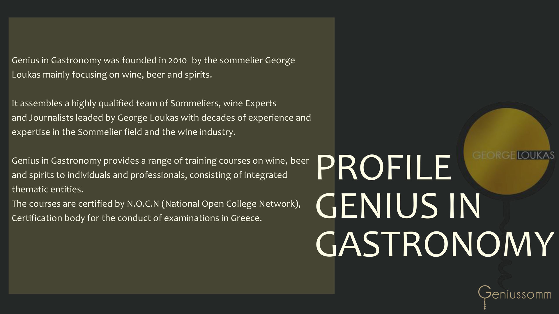 Genius in Gastronomy English Presentation